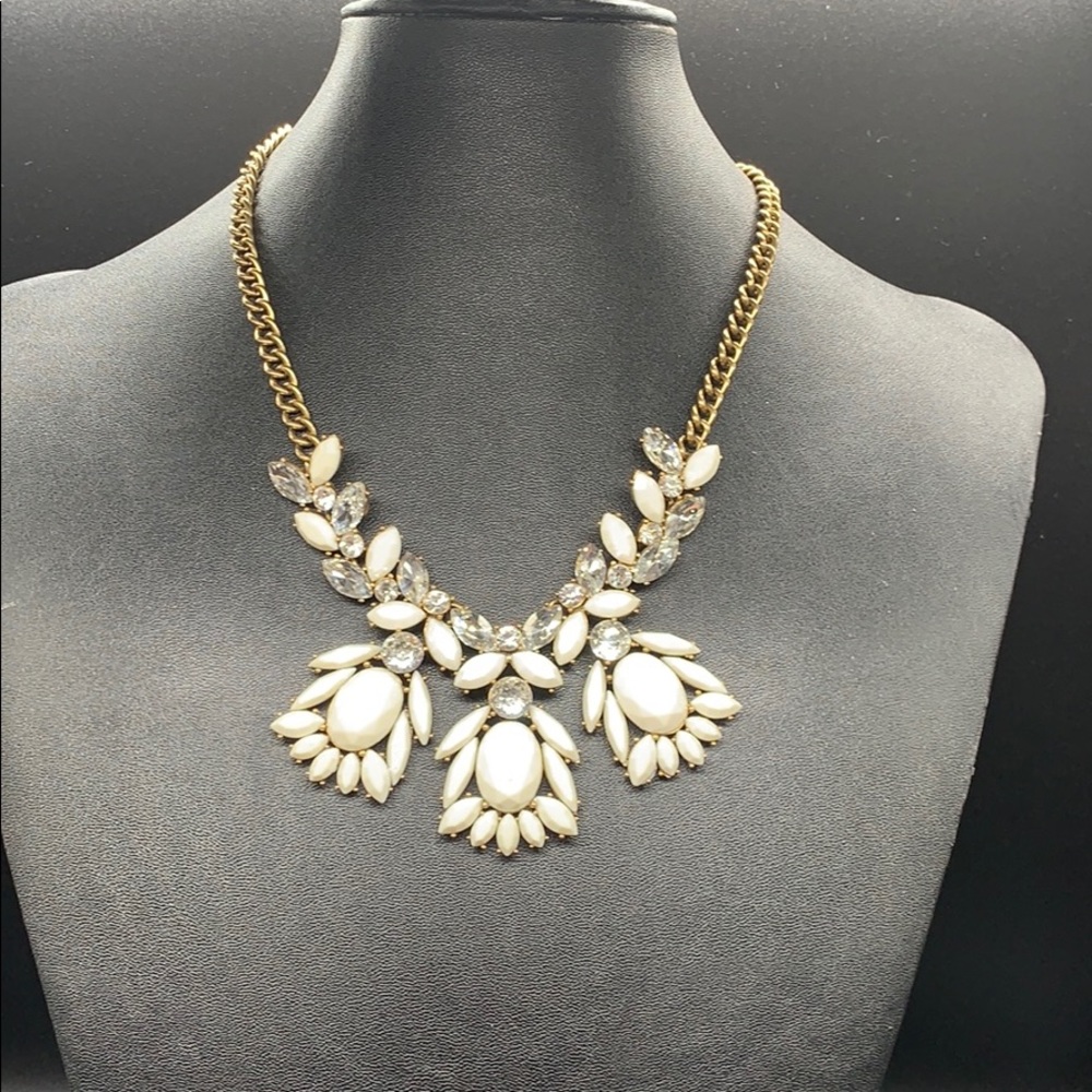 J crew white rhinestone necklace
